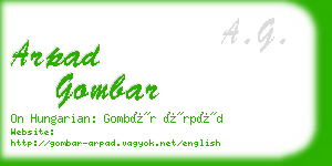 arpad gombar business card